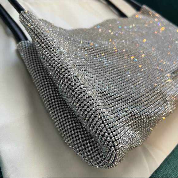 Last one! 🪩 STAUD Penny Crystal Mesh Shoulder Bag - Picture 11 of 16